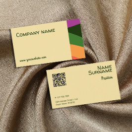 Abstract oranje geel groen QR Visitekaartje