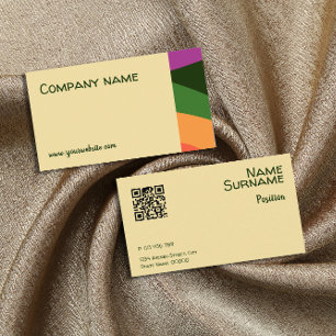 Abstract oranje geel groen QR Visitekaartje