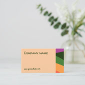Abstract oranje geel groen roze QR Visitekaartje (Staand voorkant)