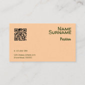 Abstract oranje geel groen roze QR Visitekaartje (Achterkant)