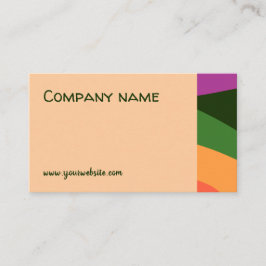 Abstract oranje geel groen roze QR Visitekaartje