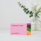 Abstract oranje geel groen roze QR Visitekaartje (Staand voorkant)