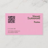 Abstract oranje geel groen roze QR Visitekaartje (Achterkant)