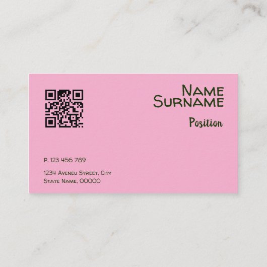 Abstract oranje geel groen roze QR Visitekaartje (Achterkant)