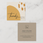 ABSTRACT ORANJE GEEL KRAFT SCANDI DANK U LOGO VIERKANTE VISITEKAARTJE (Voorkant / Achterkant)