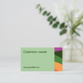 Abstract oranje geel roze groen QR Visitekaartje (Staand voorkant)