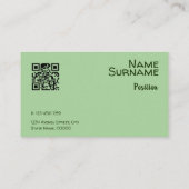 Abstract oranje geel roze groen QR Visitekaartje (Achterkant)