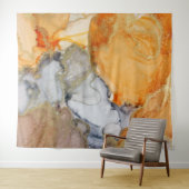 Abstract Oranje Goud Kunsthout Wandkleed (In Situ (horizontaal))