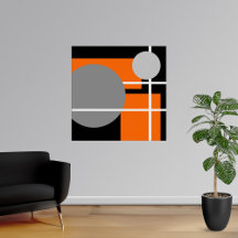 Abstract Oranje grijs zwart wit AP0001