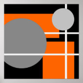 Abstract Oranje grijs zwart wit AP0001 Poster (Voorkant)