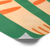 Abstract Oranje Kat Poster, Minimalistische Katach Poster (Hoek)