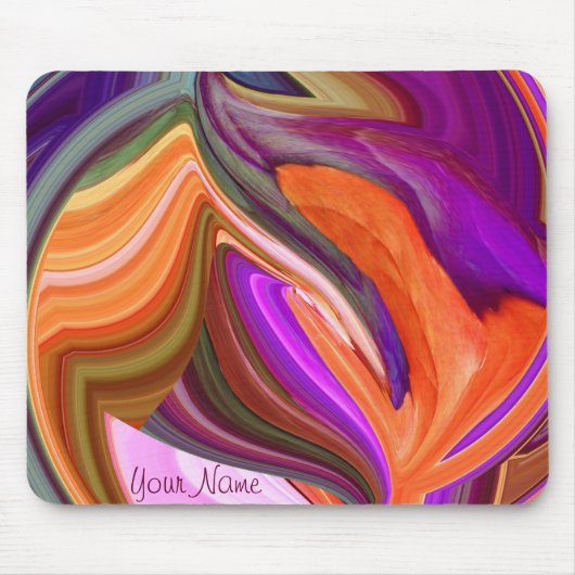 Abstract Oranje Leaf Art Mousepad *personalize* Muismat (Voorkant)
