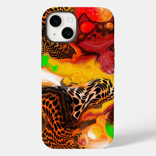 Abstract Oranje Limoen Digitale Pour Painting Case-Mate iPhone Case (Achterkant)