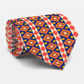 Abstract Oranje Multicolor Pattern-werk Stropdas (Opgerold)