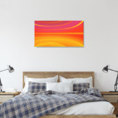 Abstract Oranje omcirkelvormig canvas afdrukken (Insitu (Slaapkamer))