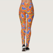 Abstract Oranje Paisley Pattern Leggings (Achterkant)