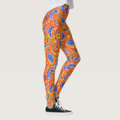 Abstract Oranje Paisley Pattern Leggings (Rechts)