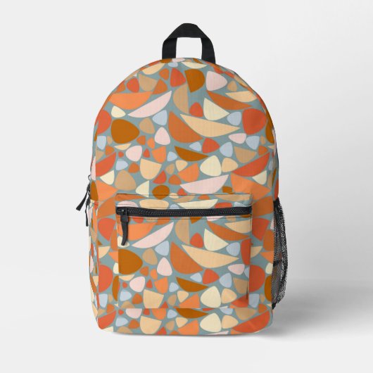 Abstract Oranje perzikpatroon Bedrukte Rugzak (Voorkant)