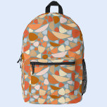 Abstract Oranje perzikpatroon Bedrukte Rugzak<br><div class="desc">Modern sinaasappel,  perzik en zee schuim abstract patroon. Originele kunst van Nic Squirrell.</div>