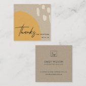 ABSTRACT ORANJE RUST KRAFT SCANDI DANK U LOGO VIERKANTE VISITEKAARTJE (Voorkant / Achterkant)