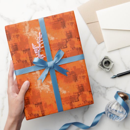 Abstract oranje schilderij cadeaupapier (Geschenken)
