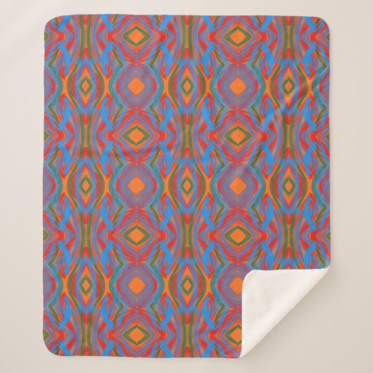 Abstract Oranje Sherpa Deken (Voorkant)