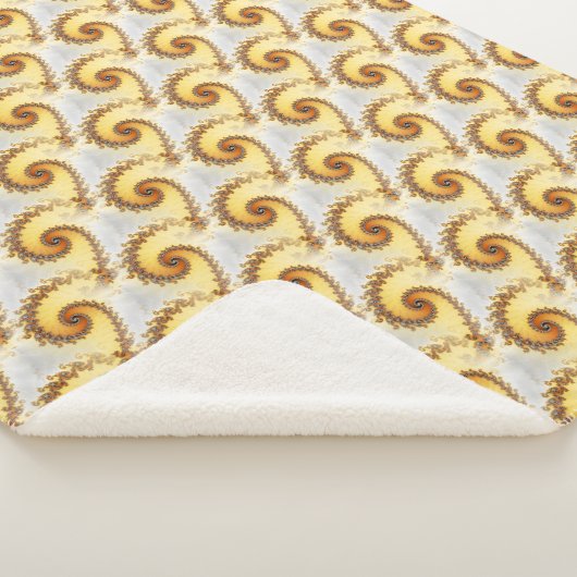Abstract Oranje Spiral Fractal Patroon Sherpa Deken (3/4)