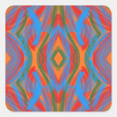 Abstract Oranje Vierkante Sticker (Voorkant)