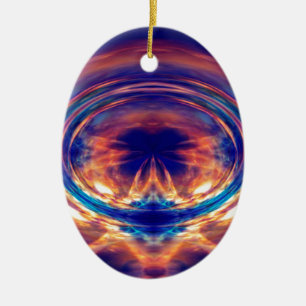 Abstract oranje vuur keramisch ornament
