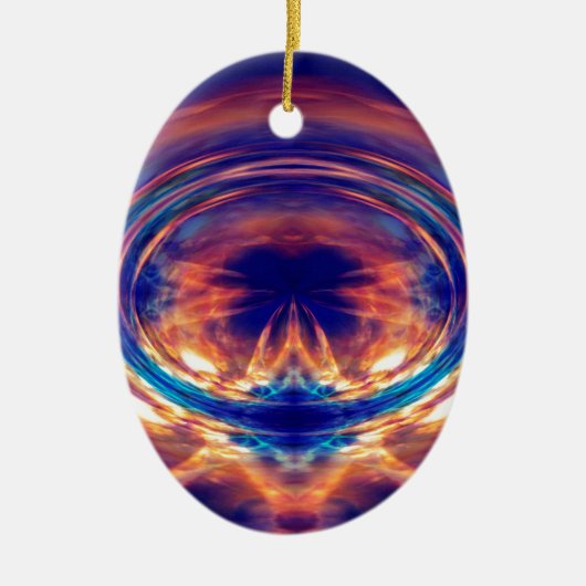 Abstract oranje vuur keramisch ornament (Voorkant)