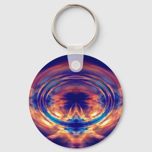 Abstract oranje vuur sleutelhanger (Voorkant)