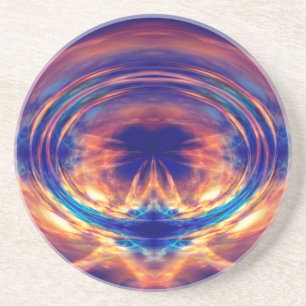 Abstract oranje vuur zandsteen onderzetter