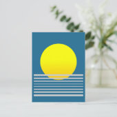 Abstract Oranje zon en Zee Landschap Briefkaart (Staand voorkant)