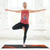 Abstract Oranje Zwart Patroon Gepersonaliseerde Na Yogamat