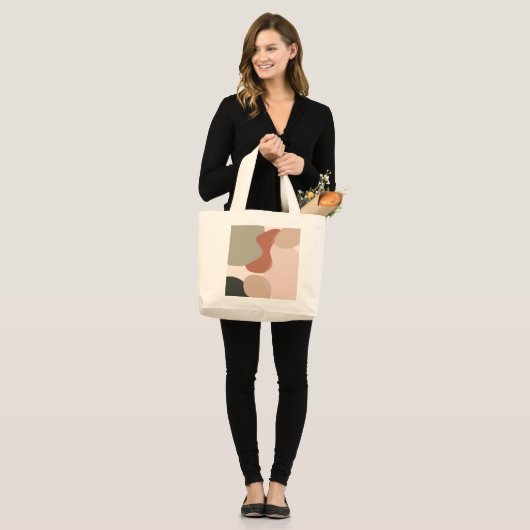 Abstract Organic Blob Art – Modern Minimal Grote Tote Bag (Voorkant (model))