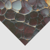 Abstract organisch cellulair Bourgogne blauw goud Tissuepapier (Detail)