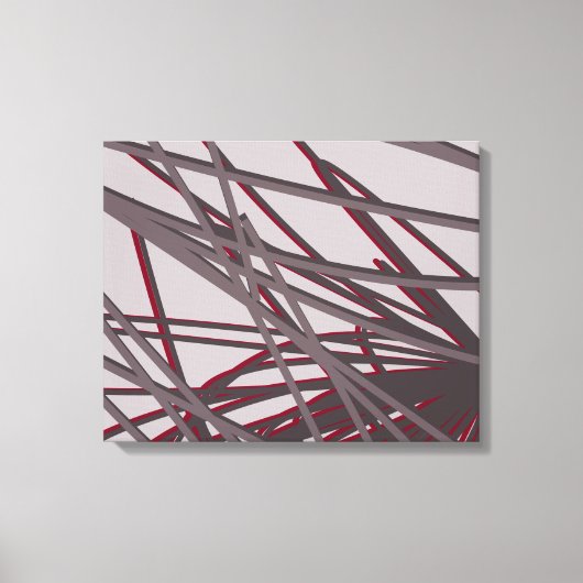 Abstract organisch lineair ontwerp | Grijs en Bour Canvas Afdruk (Voorkant)