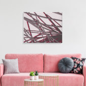 Abstract organisch lineair ontwerp | Grijs en Bour Canvas Afdruk (Insitu (Woonkamer))