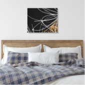 Abstract organisch lintontwerp | Zwart en goud Canvas Afdruk (Insitu (Slaapkamer))