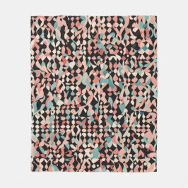 Abstract organisch patroon in pastel fleece deken