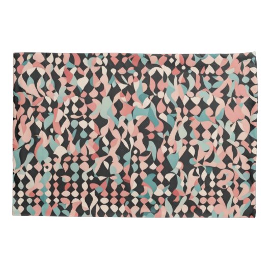 Abstract organisch patroon in pastel kussensloop (Achterkant-Links)