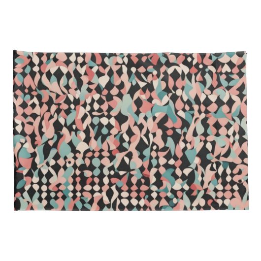 Abstract organisch patroon in pastel kussensloop (Achterkant-Rechts)