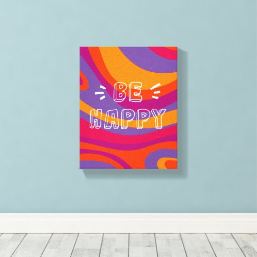 Abstract organisch patroon Positief ben gelukkig c Canvas Afdruk (Insitu (Houten vloer))