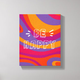 Abstract organisch patroon Positief ben gelukkig c Canvas Afdruk