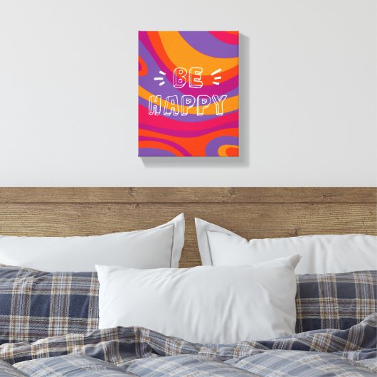 Abstract organisch patroon Positief ben gelukkig c Canvas Afdruk (Insitu (Slaapkamer))