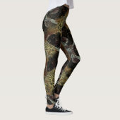 Abstract organisch patroonontwerp in donkerwarme k leggings (Rechts)