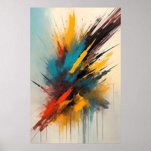 Abstract Organisch Schilderen 2:3 Poster (Voorkant)