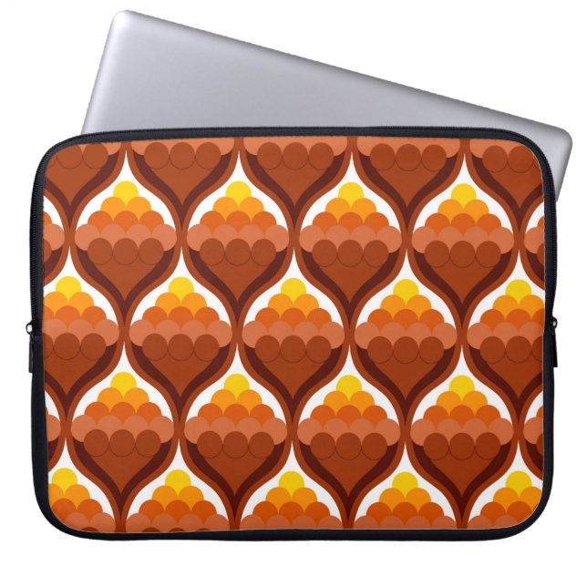 abstract organisch vormend versieringspatroon laptop sleeve (Voorkant)