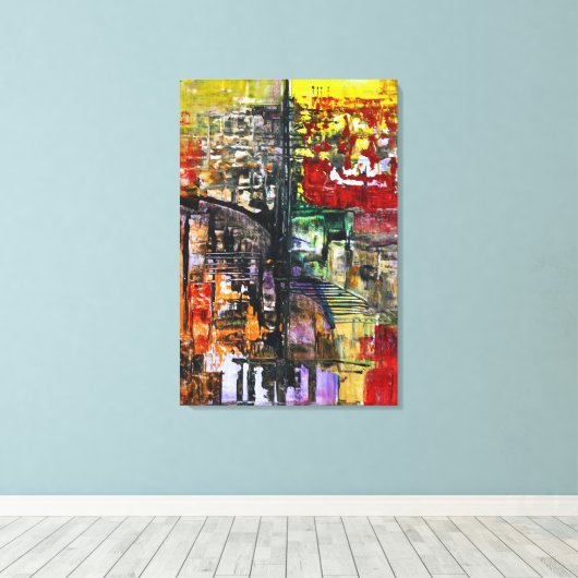 Abstract Original Art Canvas Afdruk (Insitu (Houten vloer))