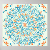 Abstract Ornament Keramische Tegel Patroon Poster (Voorkant)